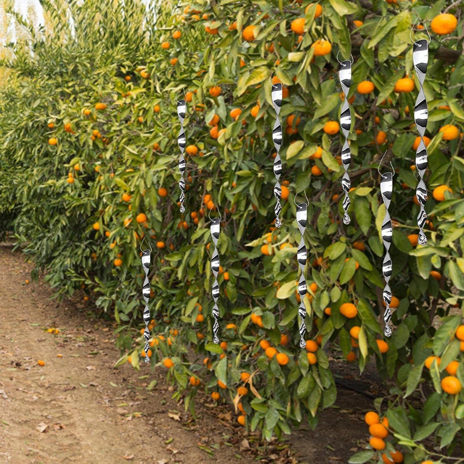 Bird Reflector | 4/8/ Woodpecker Bird Scare Devices - Silver Ornamental Spinner Deterrents Control Device Keeps Away, Bird Scare Rods for Garden Yard Wynott image number 5