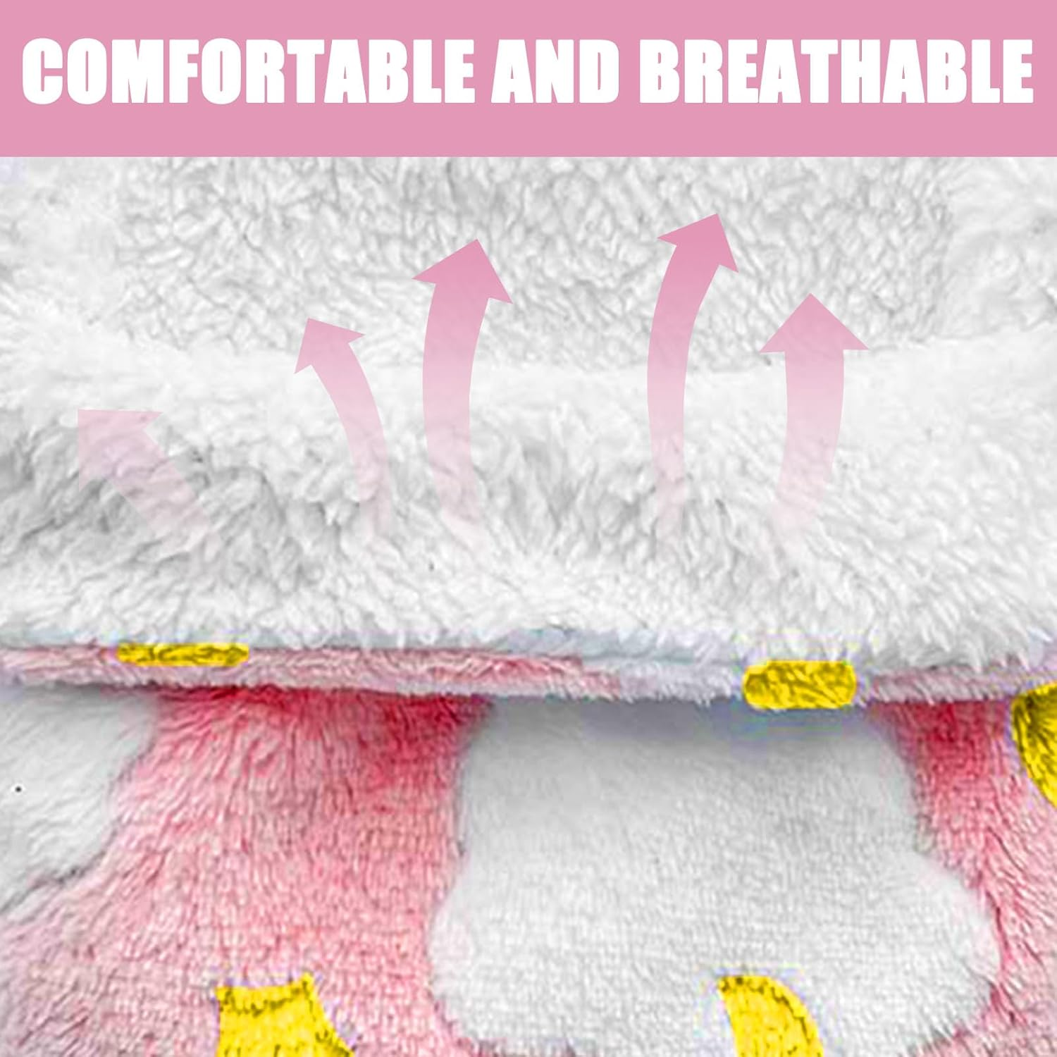 2 PCS Plush Rat Hammock, Warm Guinea Pig Hammock, Rat Hammocks for Cage, Hanging Hamster Hammock, Ferret Hammock Portable, Small Animals Cozy Sleeping Playing Hideaway (Pink,Blue)