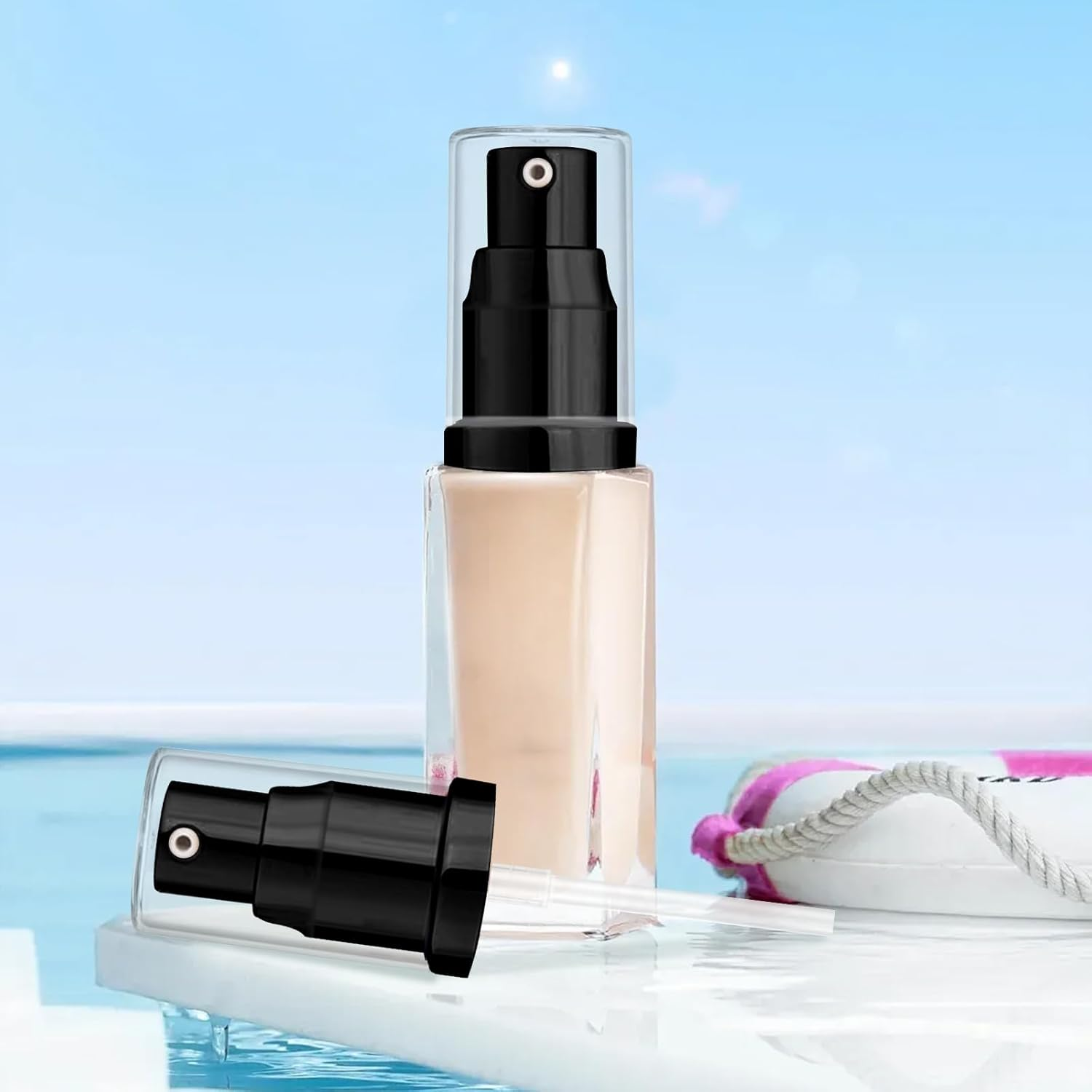 Chris.W 2Pack Foundation Pump Compatible with Maybelline Fit Me Liquid Foundation Makeup(Gold+Black) image number 5