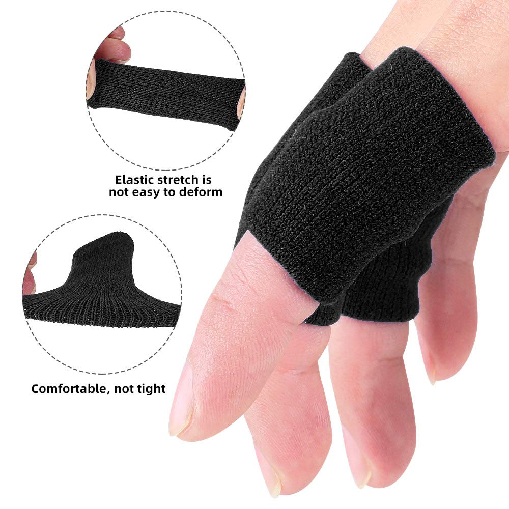 10-Pcs Finger Compression Sleeves &ndash; Breathable Support Brace for Finger Protection &ndash; Ideal for Basketball, Tennis, Cricket, Sports & Daily Use (Black) image number 5