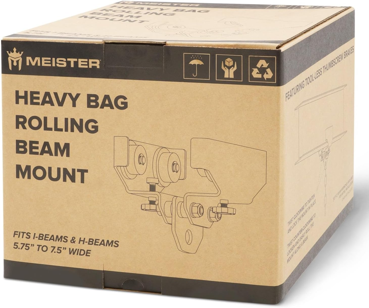 Meister Rolling Beam Mount W/Brakes for Boxing & MMA Heavy Bags