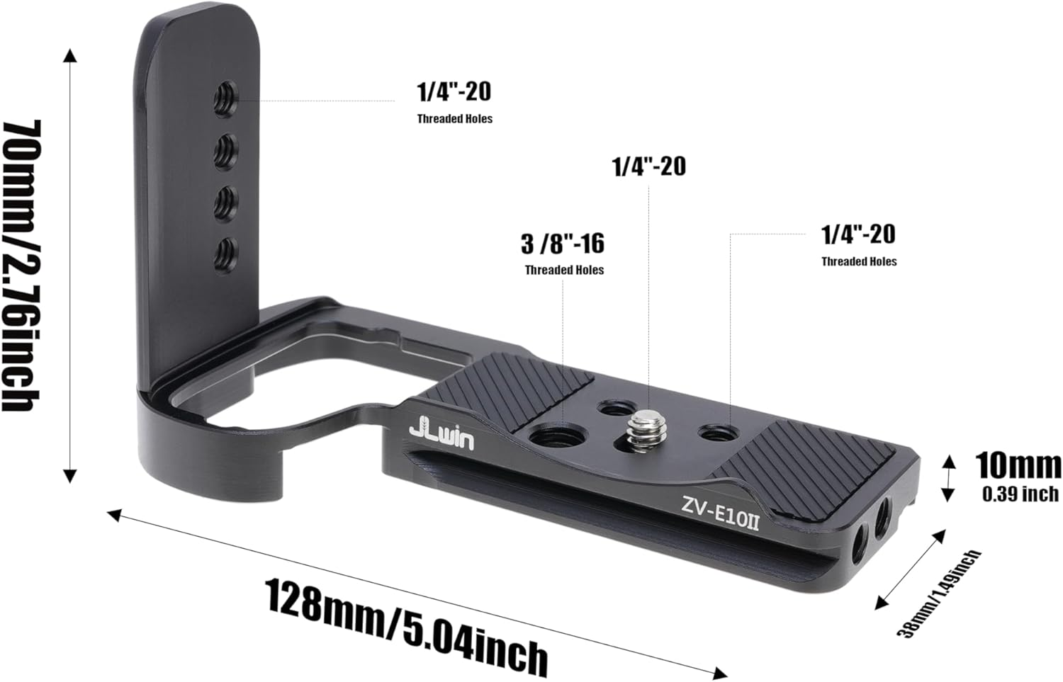 FOTGA ZV-E10II L-Bracket Handle, L-Shaped Handle with Quick Release Plate Mount for Sony Alpha ZV-E10 II Camera, Integrated Side Grip, Quick Release Plate Compatible with Arca Swiss image number 6