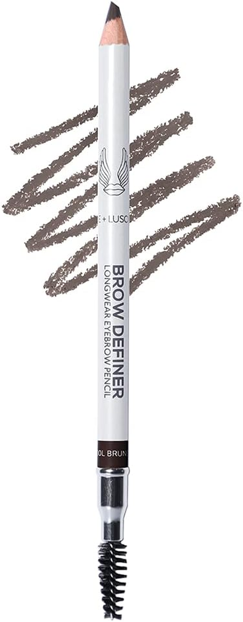 Brow Luxe Definer Pencil by Luscious Cosmetics. Sweat-Proof Eyebrow Pencil. Vegan and Cruelty Free. (Taupe)