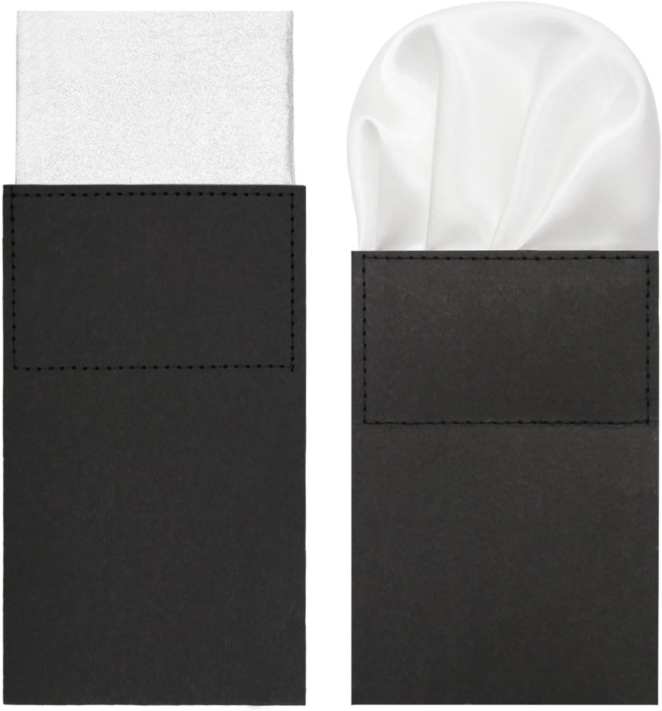 GHTIYLP Prefolded Pocket Squares for Men Solid Color Pre-Folded Mens Handkerchief Suit Pocket Square for Business Wedding