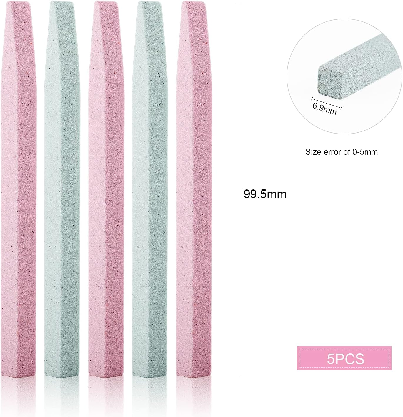 Acycoin2A 5PCS Pumice Stone Nail Art File Nail Cuticle Pusher Trimmer Pedicure Manicure Buffing Tool image number 5