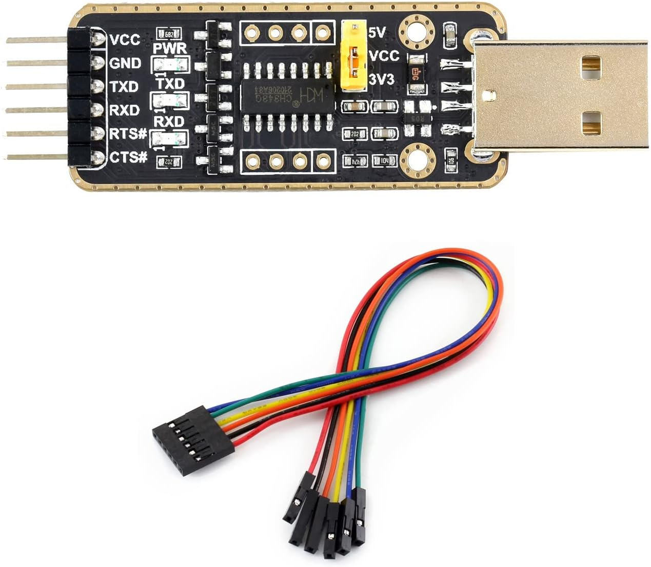 Waveshare USB to UART Communication Module High Baud Rate Transmission with Type-C Connectors Multi-Device Applicable Multi-System Compatible-Type-C Connectors
