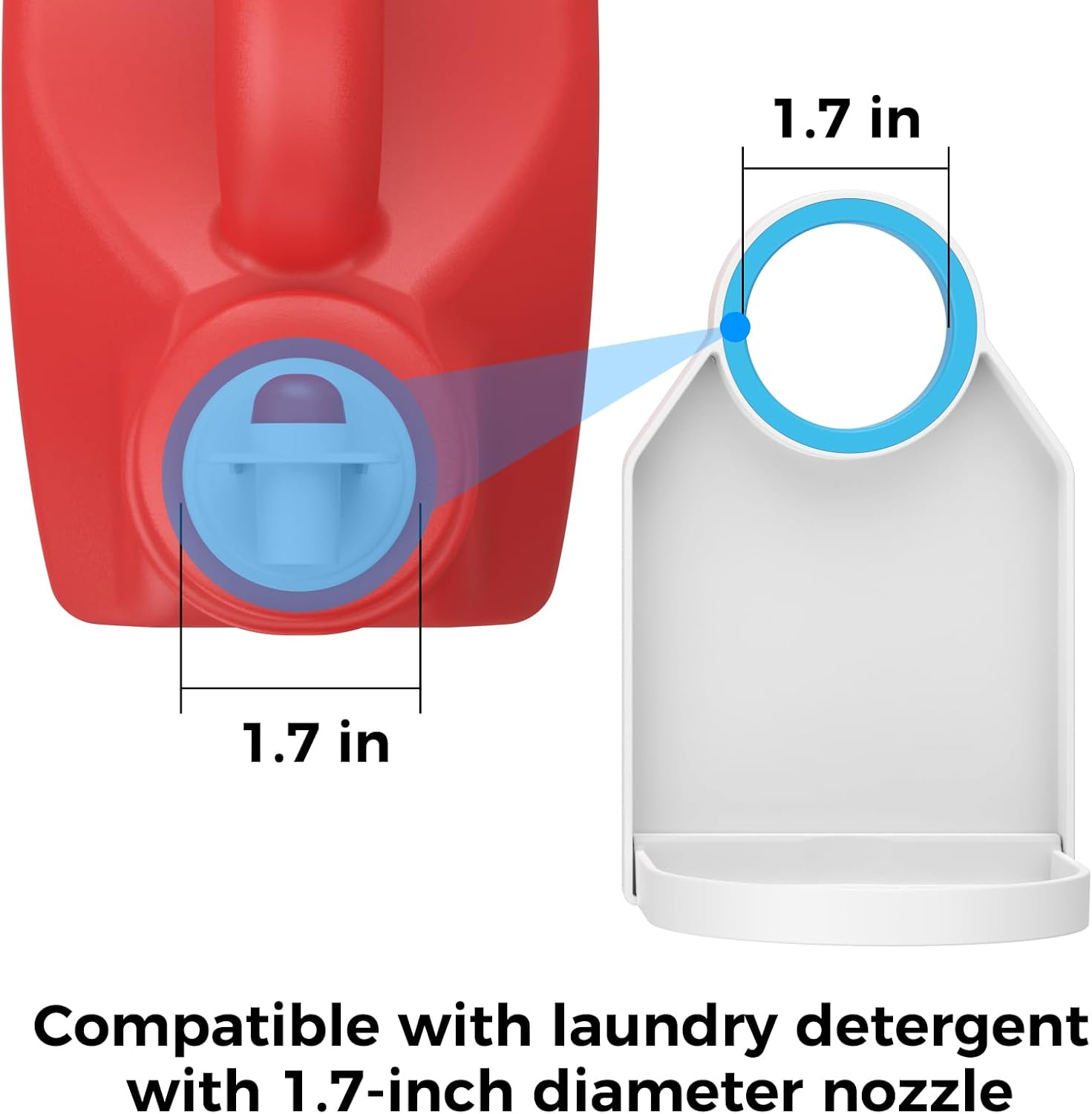[2 Pack] Laundry Detergent Dispenser Cup Holder & Nozzle Force-Saving Switch, Soap Dispenser,Drip Catcher, for Laundry Room Organization and Storage image number 2