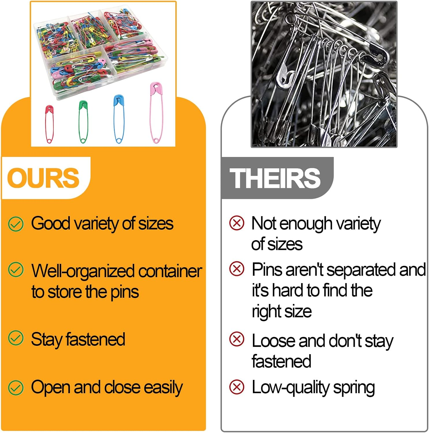 130 Colored Mini Metal Safety Pins with Storage Box, 4 Sizes (28Mm, 32Mm, 38Mm, 45Mm) for Art, Craft, Sewing, Jewelry Making, Dressmaking image number 5