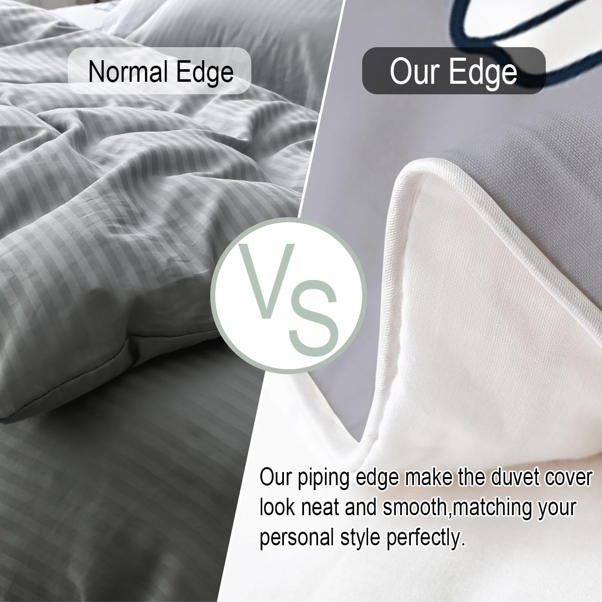 Manfei Happy Halloween Cotton Duvet Cover 3 Pcs King Size,Cute Ghost Pumpin Bat Spider Web Bedding Set for Kids Teens,Orange Purple Starry Balloons Halloween Comforter Cover(No Filler) image number 3