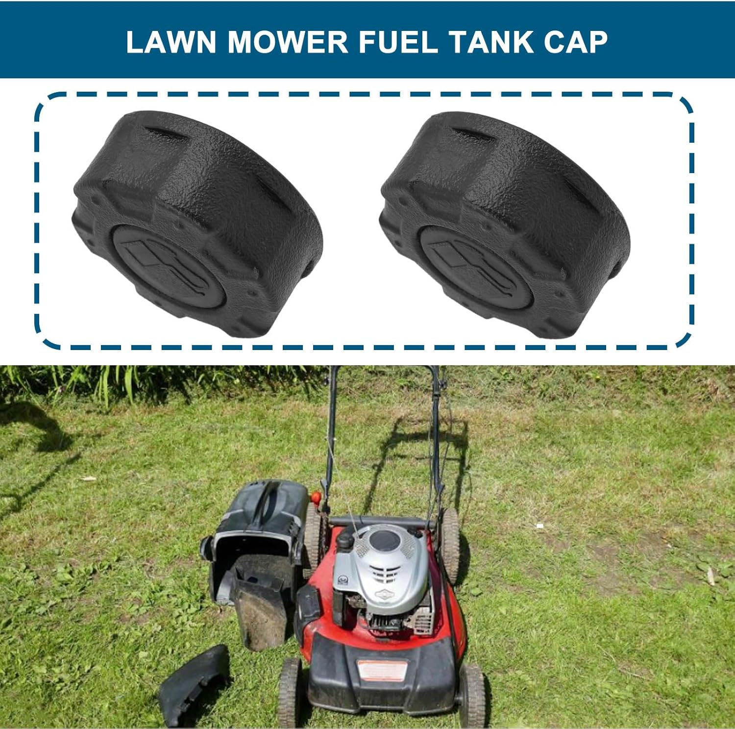 Emagtech 2Pcs Lawnmower Fuel Tank Cap 411919 Replacement Part Fuel Cap Compatible with AL-KO Motor PRO 140/QSS OHV/PRO 160/QSS OHV Lawn Mower image number 2