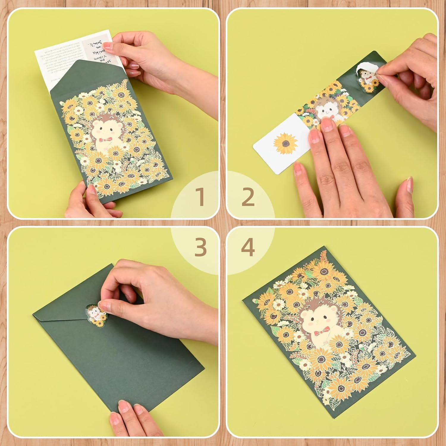 BAYTORY 36Pcs Stationery Paper and Envelopes Set, Cute Animal Patterns Envelope, Love Letter Papers Letter Writing Kit, 18 Paper Sheets + 9 Envelopes (Sheep, Hedgehog, Fox) image number 6