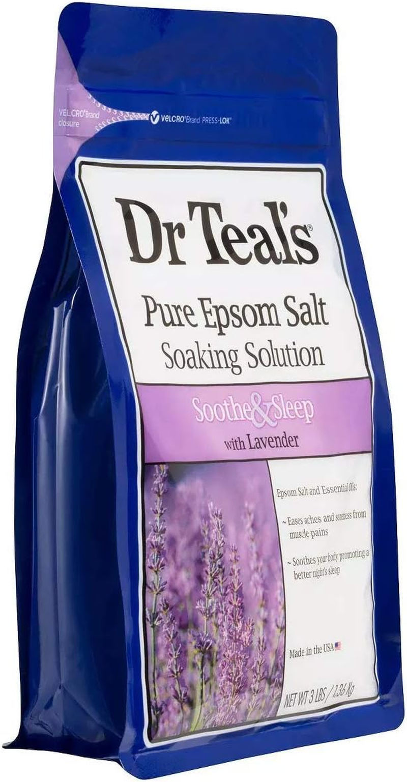 Dr Teal'S Epsom Salt Bath Combo Pack (6 Lbs Total), Soothe & Sleep with Lavender, and Pre and Post Workout with Magnesium Sulfate and Menthol image number 1