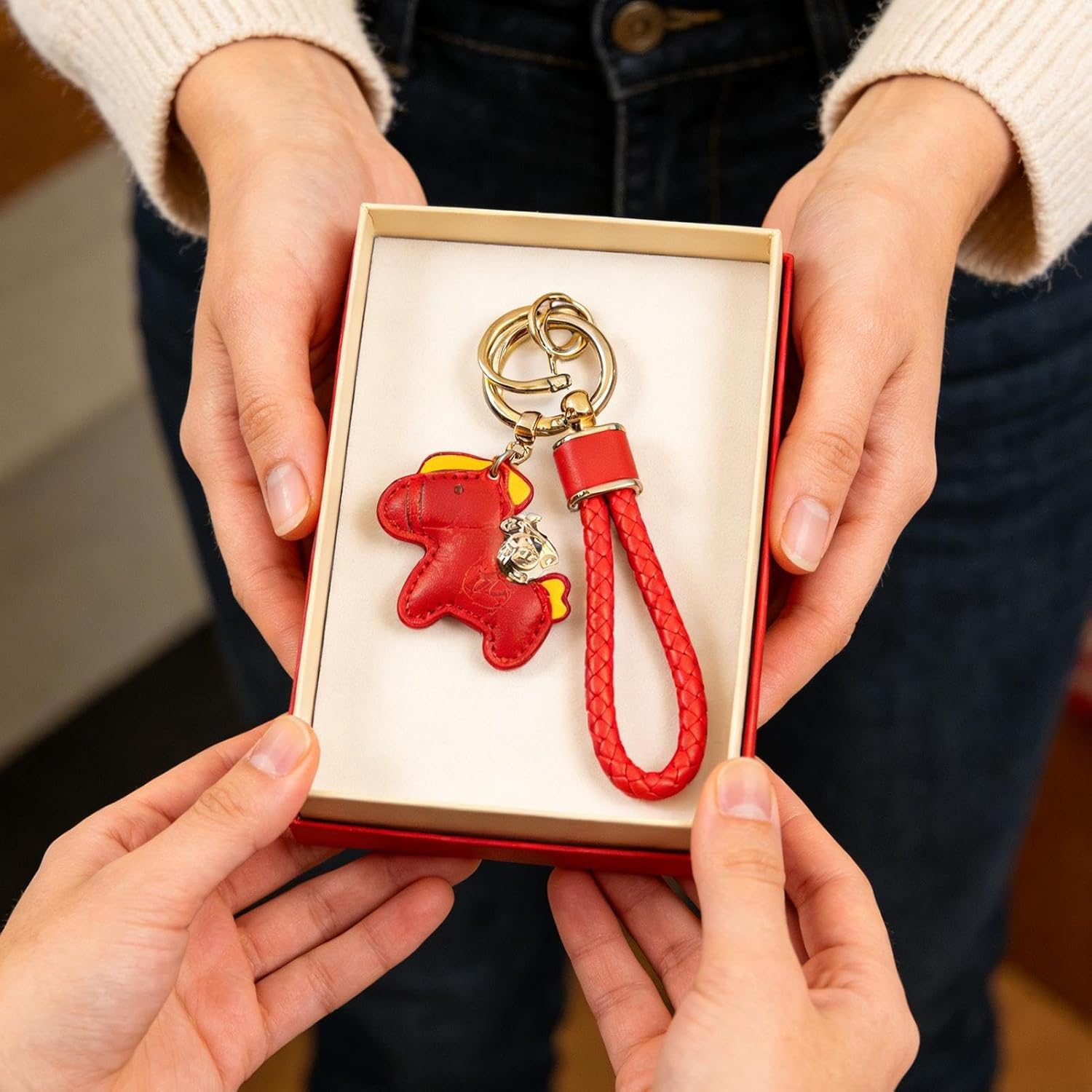 Horse Keychain &ndash; Leather Cycle Pendant, 2026 Horse Charm with Sturdy Strap Loop, Premium Leather Accessory, Lucky Gift Design, for Backpacks Wallets Suitcases Kids Teens Adults Travelers image number 6