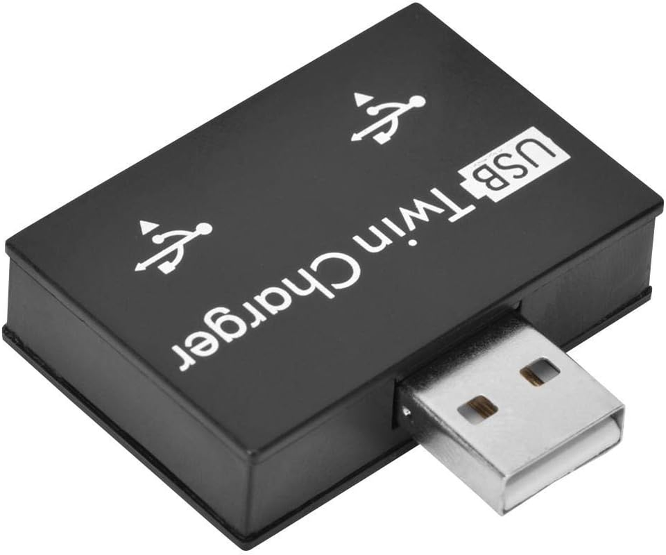 Bewinner USB2.0 Hub, Aluminum Alloy + PC Small/Portable/Rugged/Durable/Transparent Connection Adapter Converter Separator with Two USB Ports-Connected to a USB Dock(Black)