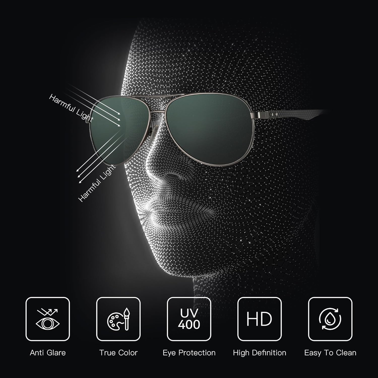 ZENOTTIC Polarized Aviator Sunglasses for Men and Women Carbon Fiber Temple Pilot Sun Glasses with Mirrored Lens UV Protection