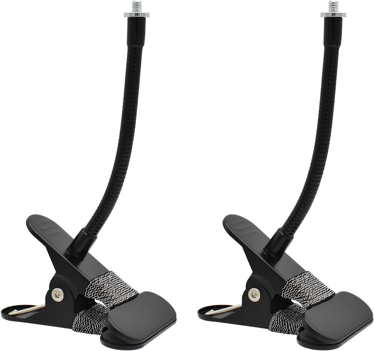 Holicfun Clip Mount for Ring, Blink, Eufy, Google Nest, Wyze, and Arlo Indoor Outdoor Cameras, 15Cm Gooseneck Arm, Flexible Adjustment, Strong Clamp, Black, 2-Pack image number 3