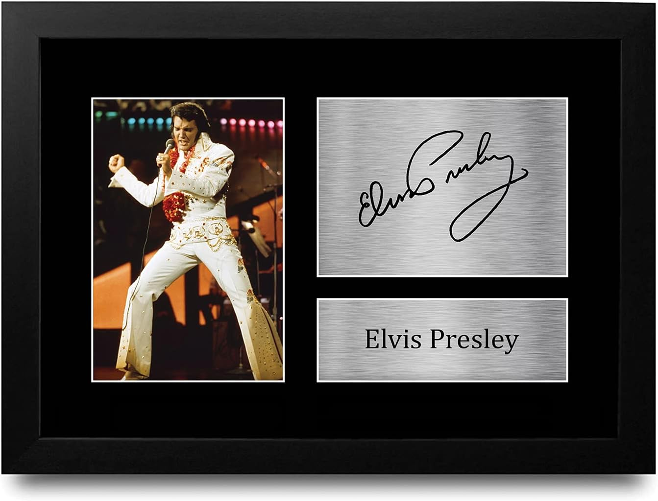 HWC Trading FR A3 Elvis Presley Musician the King Gifts Printed Signed Autograph Picture for Music Memorabilia Fans - A3 Framed