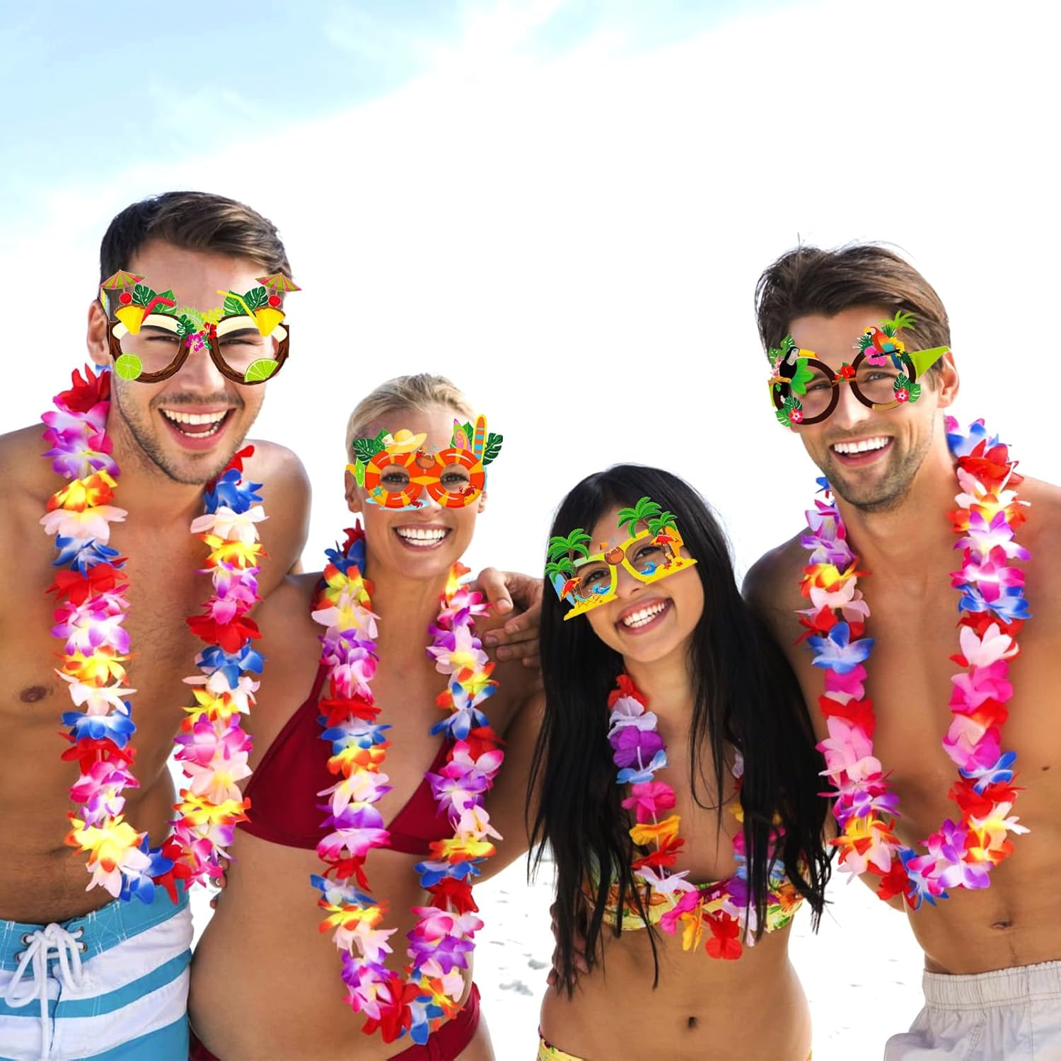 WELANE Hawaiian Funny Eyeglasses, 8 PCS Party Paper Glasses Frame for Summer, Beach, Party Supplies (About 13 X 15.5 X 12.56Cm/5.11 X 6.10 X 4.94In) image number 4