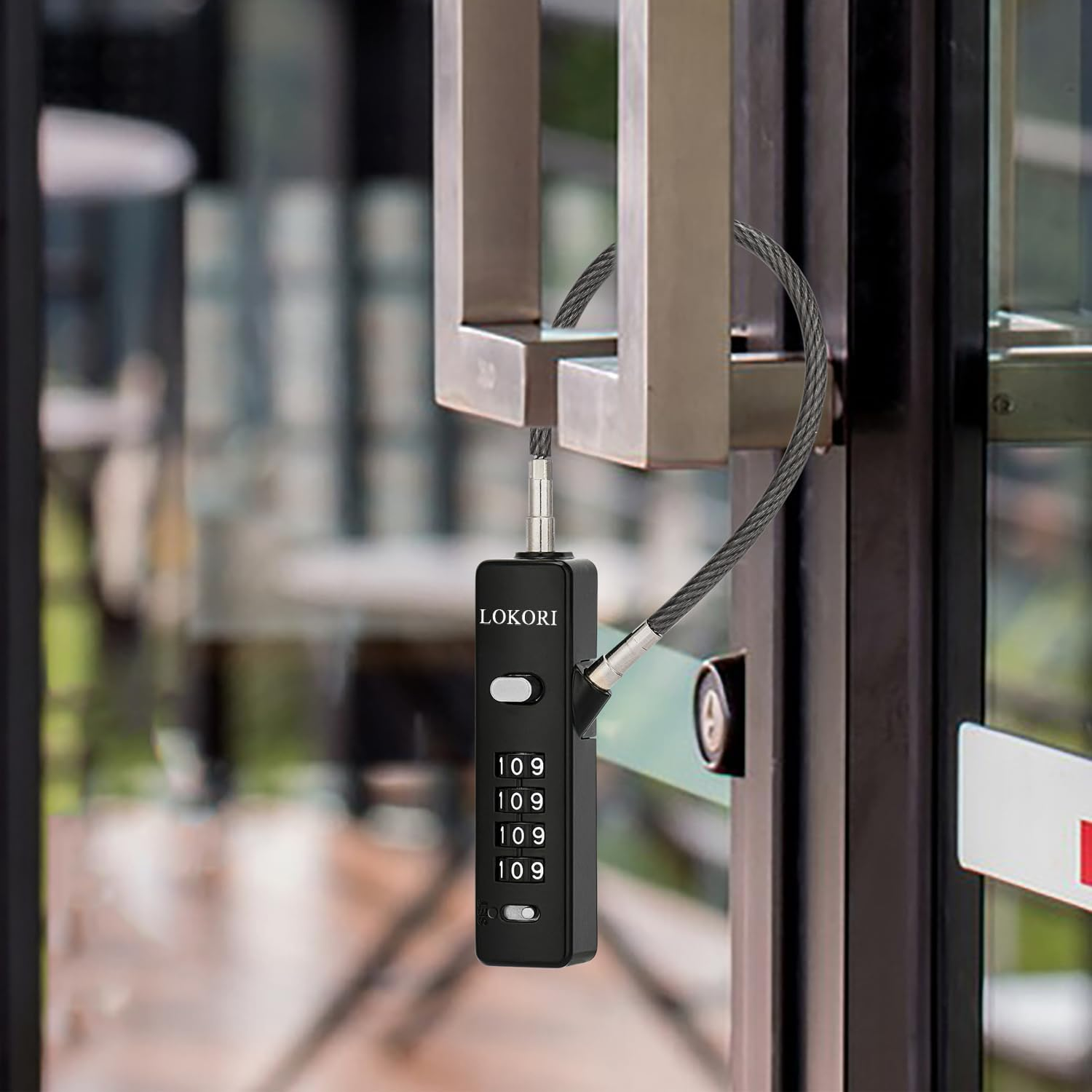 Chain Link Lock, 3 Insterchangeable Multi-Length Cables Zinc Alloy Combination Lock, with 1/5 Inch Locking Cable, Wide Use for Small Bike, Outdoor Fence, Suitcase, Travel Luggage - Black image number 2