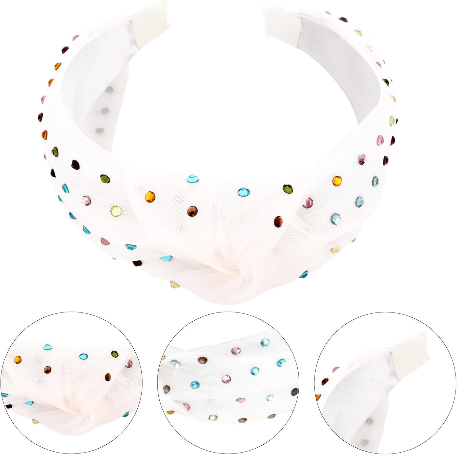 Pruadeor White Wide Headband Women'S Fashionable Knot Headband for Women Hair Accessories image number 4