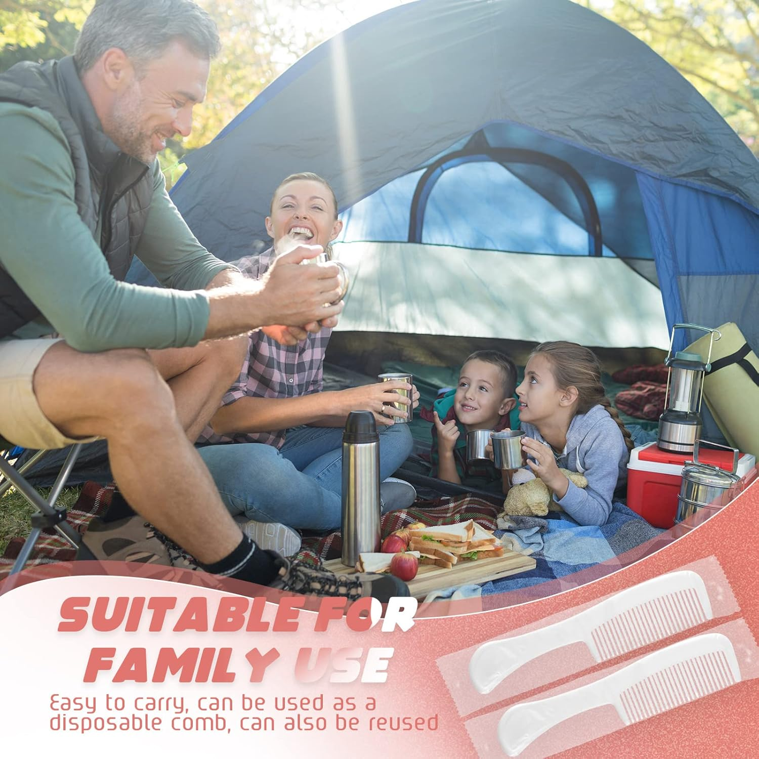 100 Pack Individually Wrapped Combs Disposable Combs Plastic Travel Comb Hair Combs for Hotel Shelter Homeless Charity Church Nursing Home Care Supplies, 5.9 Inch Long, White image number 6