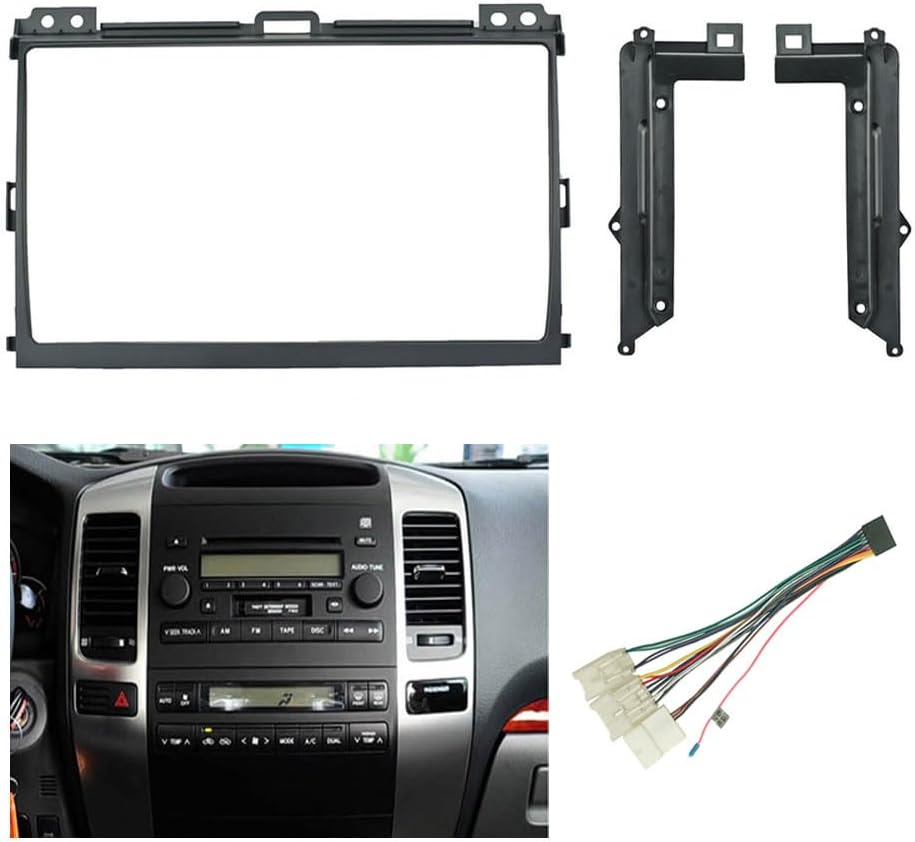 Fits for Toyota Land Cruiser Prado 120 LC120 Lexus GX470 2004-2009 Car Radio Stereo Fascia Frame Double DIN 9 Inch Dash Installation Mounting Kit image number 1