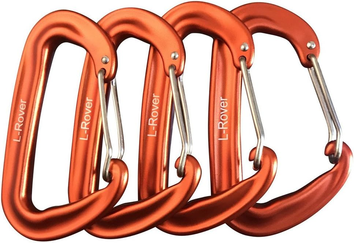L-Rover 12 Kn Aluminum Wire Gate Carabiners 2 or 4 Pack- Heavy Duty, 2,645-Pound Rating for Hammocks, Rv,Fishing,Locking Dog Leash and Harness, Camping, Photography, Key Chains,Hiking & Utility image number 4