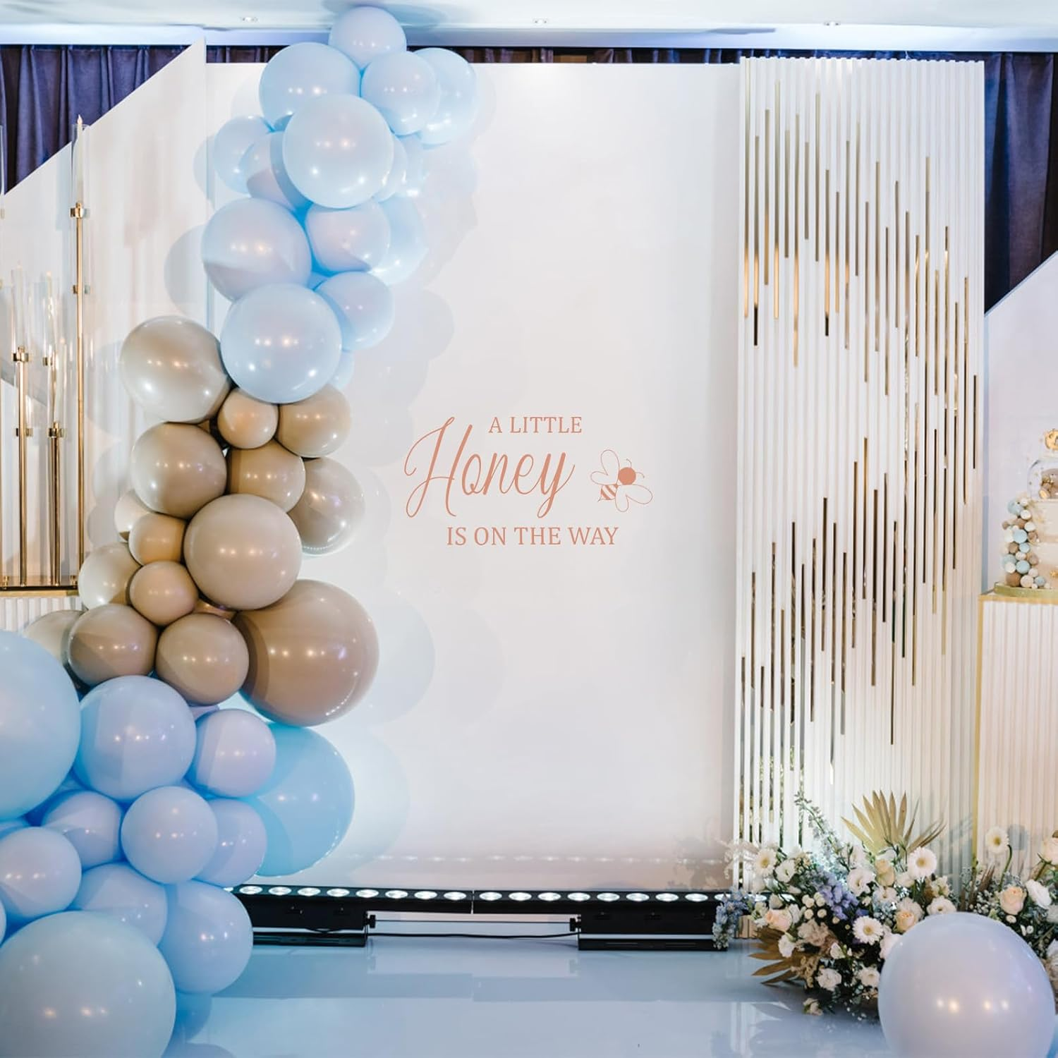 A Little Honey Bee Is on the Way Baby Shower Party Decal, Cute Baby Shower Sign Sticker Bee Themed Gender Reveal Decorations for Backdrop Balloon Arch Nursery Room image number 1