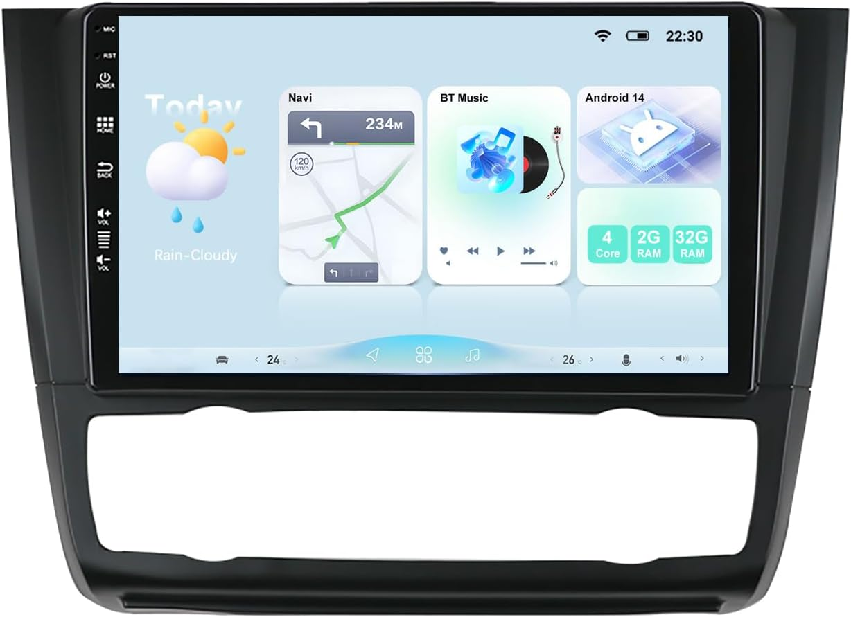 MISONDA Double Din Android 14 Car Stereo GPS Navigation for BMW 1 Series E81 E82 E87 E88 2004-2011 Wireless Carplay Wifi SWC USB FM AM Head Unit image number 3