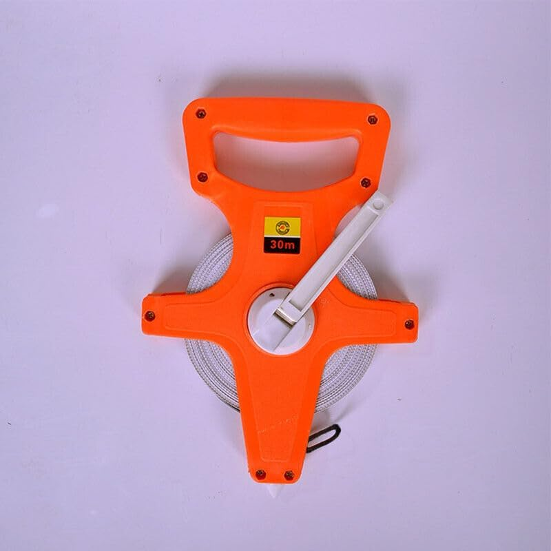 Tape Measure 30M 50M 100M Fiberglass Open Reel Measuring Metric Imperial, Moisture and Rust Resistant, Easy-Wind Drum, for Landscaping and Surveying
