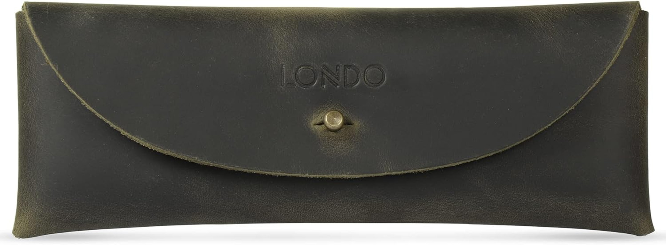 Otto Angelino Genuine Leather Pen Case with Metal Snap Fastener, Pencil Pouch Stationery Bag