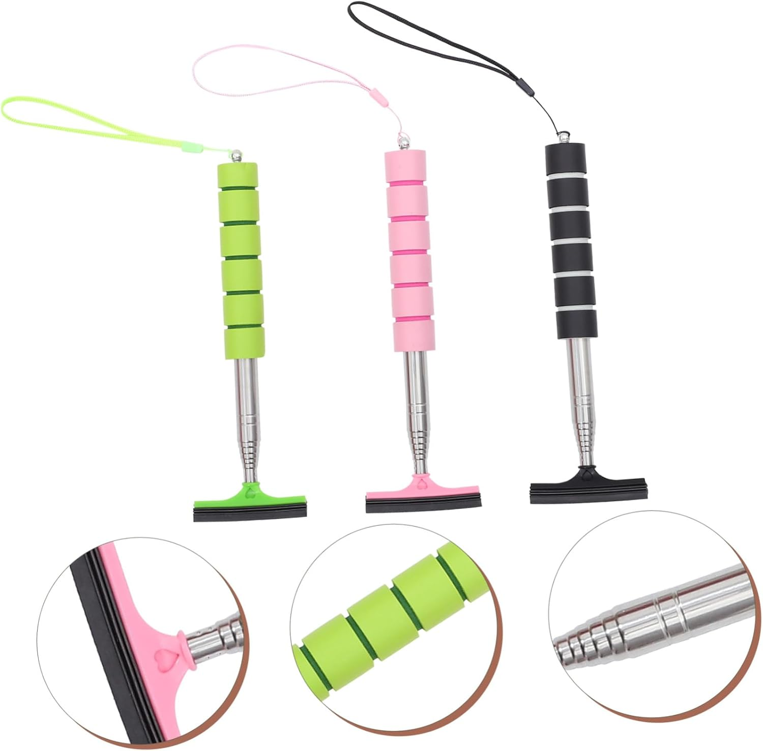 TOPPERFUN Car Window Cleaner Squeegee 3Pcs Set &ndash; Telescopic Rearview Mirror Glass Cleaner for Automotive Windshield and Side Mirror Cleaning &ndash; Portable Car Cleaning Tools for Home and Outdoor Use image number 3