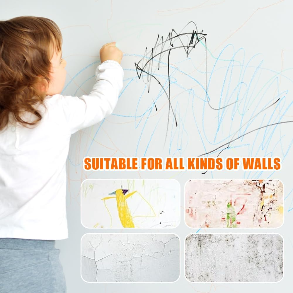 Wall Paint Touch up White, 500 G Wall Repair Roller Paint with Wall Repair Paste Gloves, Wall Repair Roller Brush Repair Paint for Graffiti Scratches Stains Damaged Walls image number 2