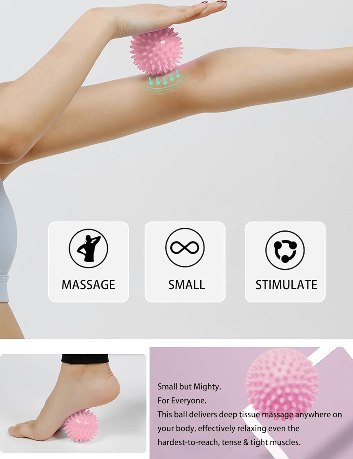 Wayfurr Massage Ball Set &ndash; 2 Pack Smooth Lacrosse Ball & Spiky Massage Ball for Myofascial Release, Deep Tissue Massage, Plantar Fasciitis Relief image number 1