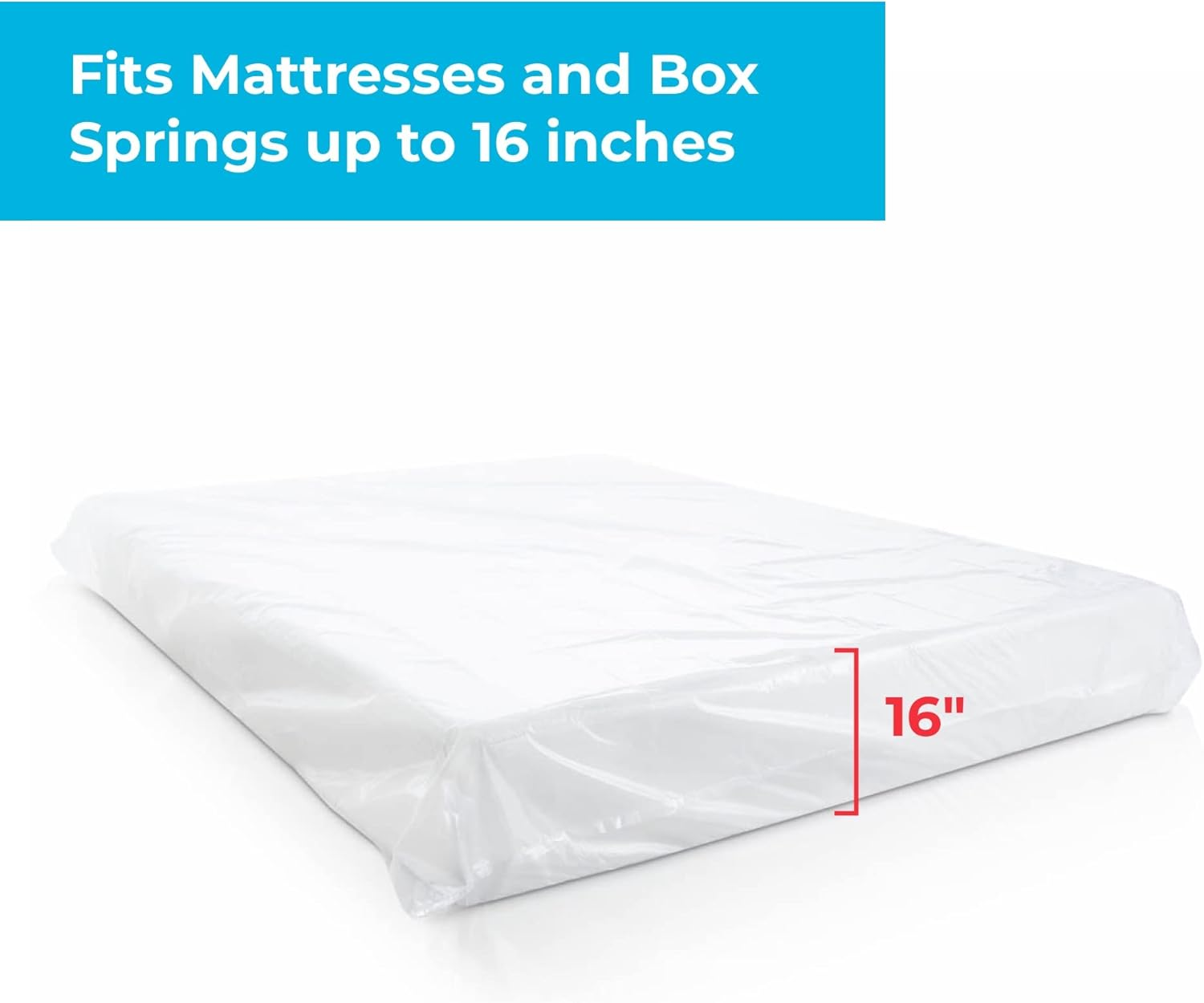 Linenspa Mattress Bag - 2 Pack Queen/Full Mattress Storage Bag for Moving and Storage - Mattress Protection &ndash; Polyurethane Mattress Storage Bag Queen/Full, Clear image number 2