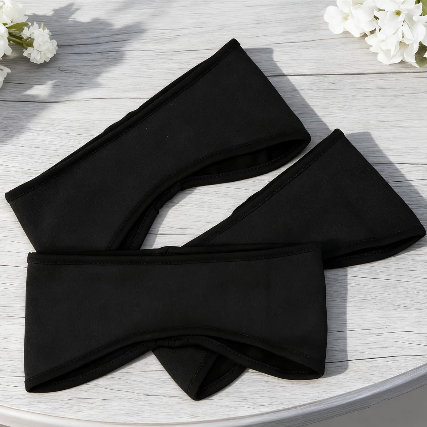 Set of 3 Winter Headband Set, Sports Ear Warmers for Men and Women, Sports Headbands, Earmuffs, Headband, Elastic for Jogging, Running, Hiking, Cycling, Motorcycling (Black) image number 2