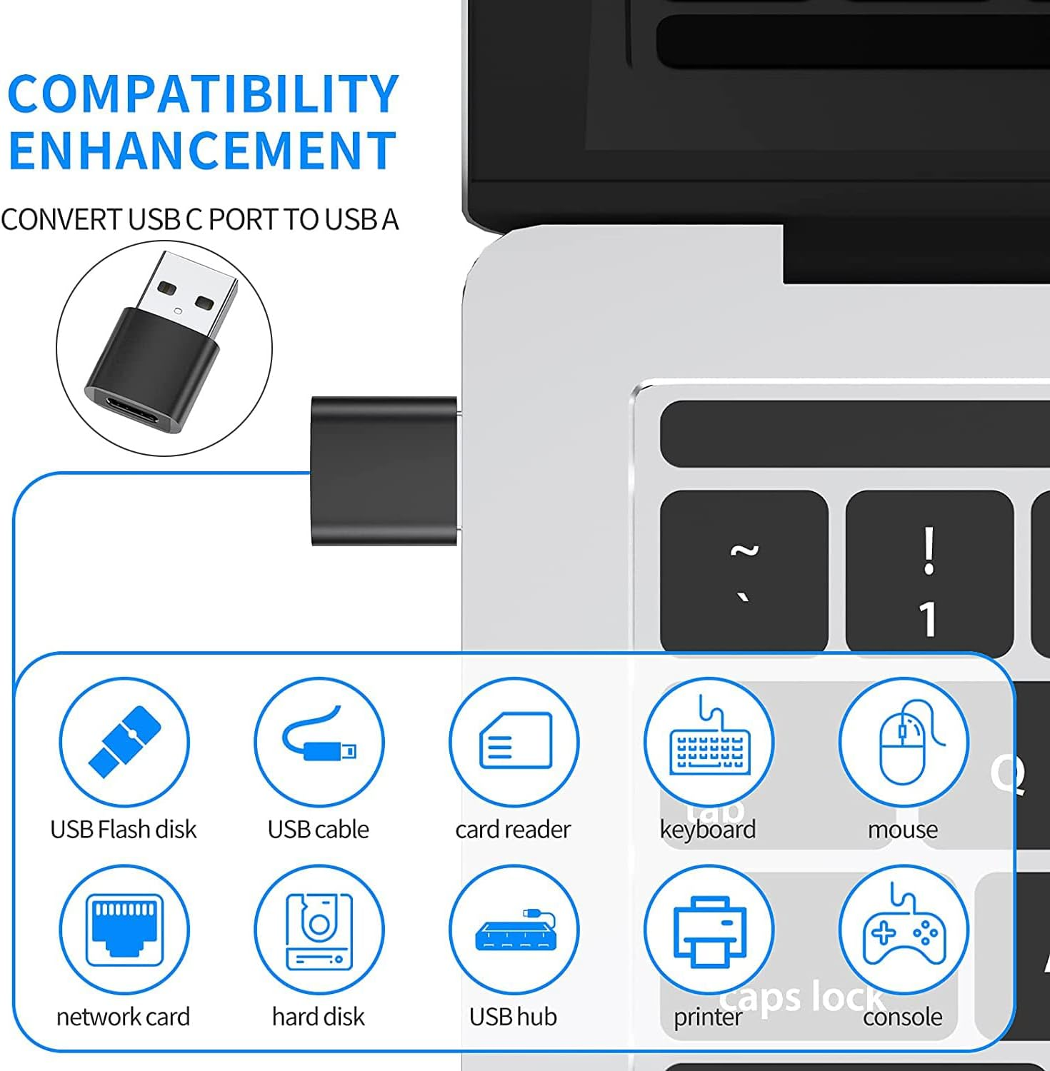USB-C Adapter, USB-C to USB-A Adapter, Lightning to USB C Adapter, USB-C to USB 3.0 Adapter,Micro-Usb to USB-C Adapter, for Iphone 17 16 15 14,Ipad,Macbook,Samsung, Apple Watch 6Pack image number 5