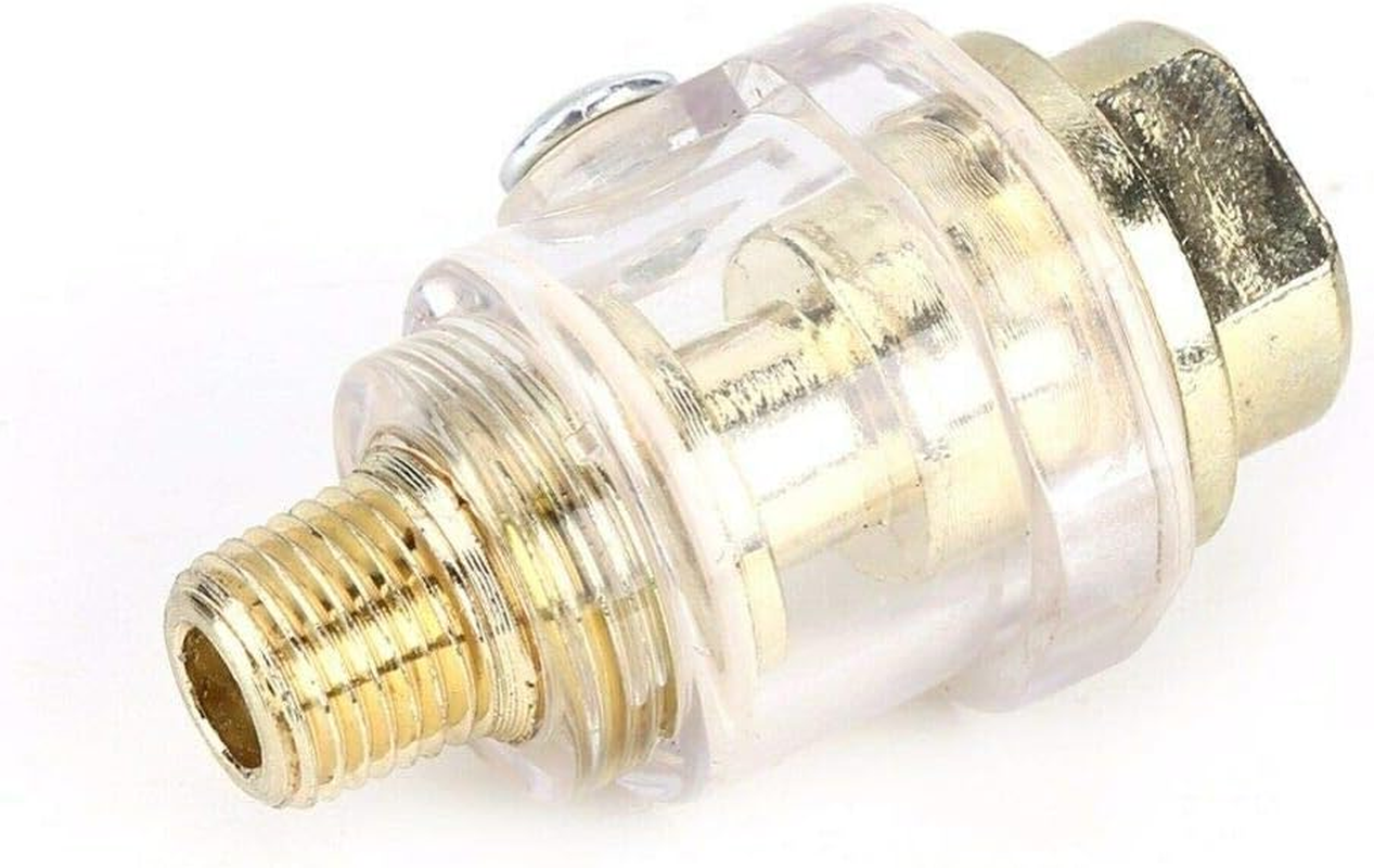 Oiler Lubricator SENRISE Inline Oiler Mini Brass Automatic Oiler for Air Compressor Pipe Tool (1/4" BSP) image number 2