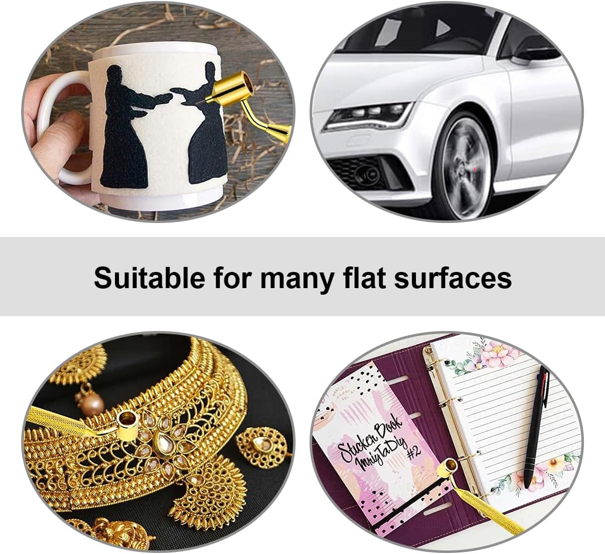 Fine Line Fluid Writer Paint Applicator Pen, 0.5Mm Gold Brass Detailing Fluid Writer Pen, Slanting Precision Paint Touch up Pen for Automotive Scratch Repair, Car Accessories