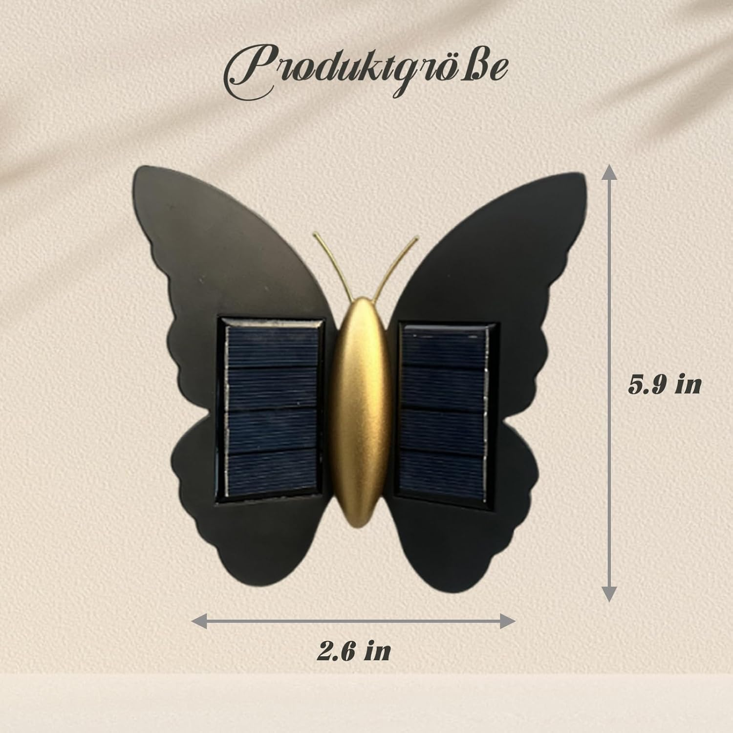 Solar Wall Light, LED Butterfly Outdoor Wall Light, Waterproof Outdoor Lighting, Suitable for Garden Wall Lighting, Garage, Door Outdoor Wall Lighting, the Ideal Gift (White Light)