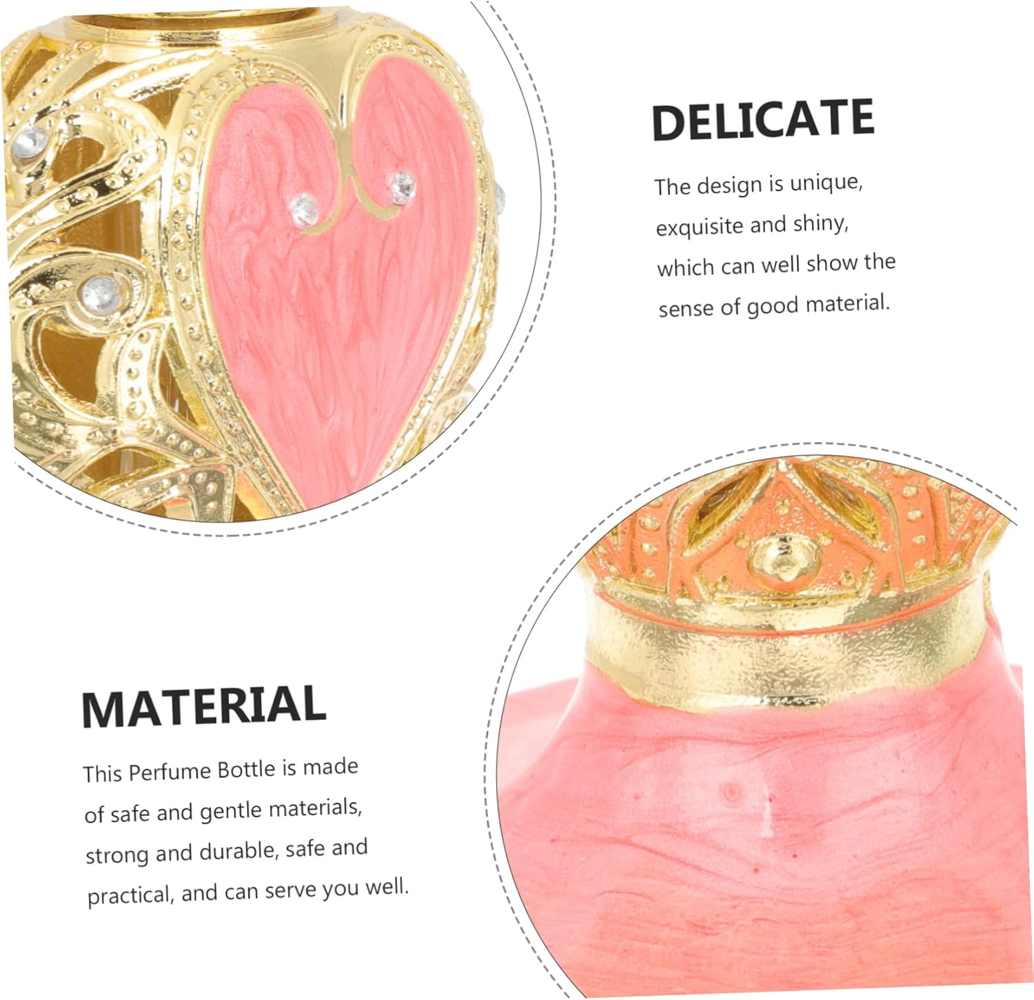 Alipis Empty Perfume Bottle Arabian Style Heart-Shaped Glass Aromatherapy Bottle with Romantic Essence for Home D&eacute;cor and Fragrance Storage