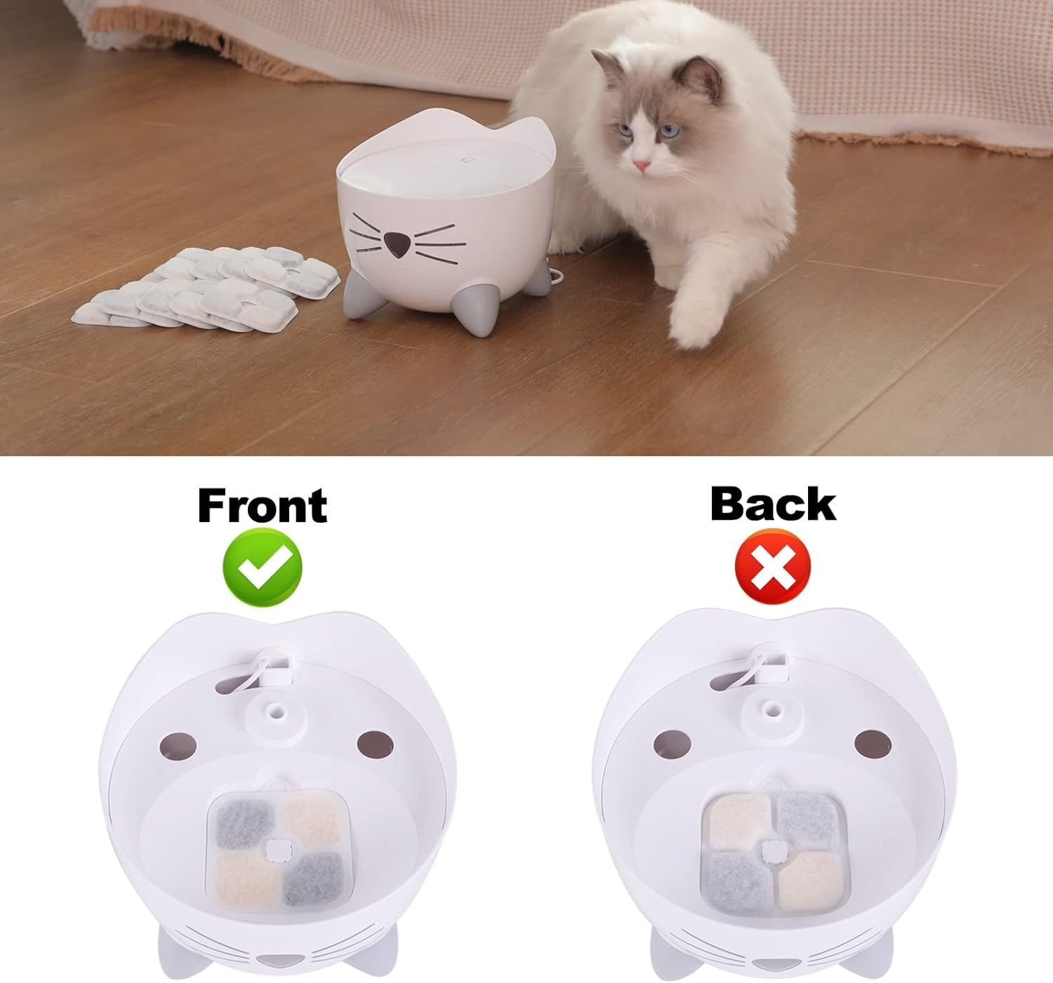 SAMANIJA 12-Pack Cat Water Fountain Filters, Compatible with Catit PIXI Pet Fountain Keep Your Cat Healthy and Hydrated