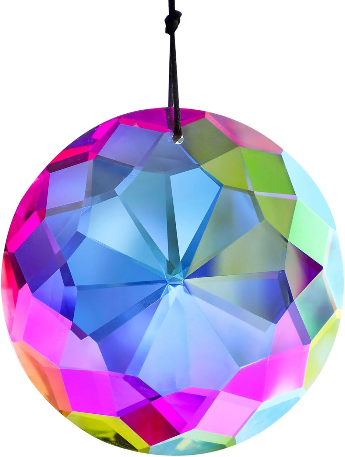 3'' Crystal Prism Suncatcher for Windows Hanging AB Color Glass Crystal Sun Catcher Beads for Pendants Rainbow Maker for Indoor Outdoor Home Garden