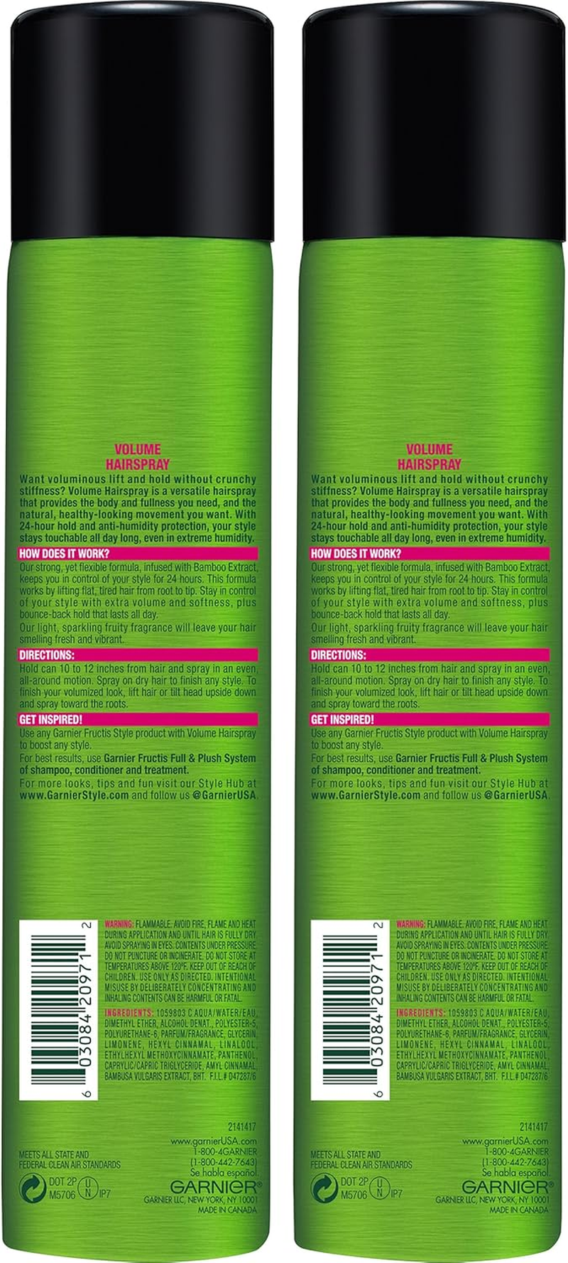 (2 Count, Anti-Humidity Hairspray) - Garnier Hair Care Fructis Style Volume Anti-Humidity Hairspray, 2 Count