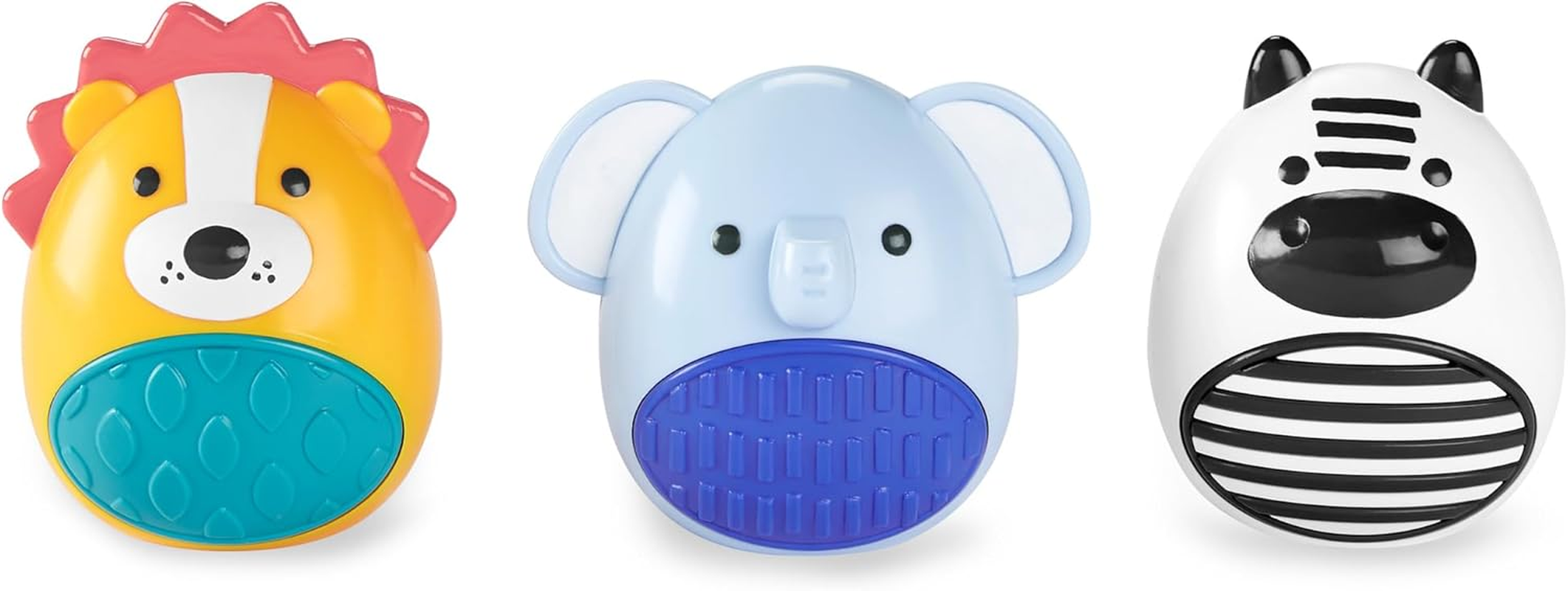 Skip Hop Jungle Beats Baby Egg Shaker Musical Toy Set - 3-Piece Sensory Rattle Toys for Infants & Toddlers - Easy-Grip Baby Musical Instruments - Zebra Elephant Lion image number 1