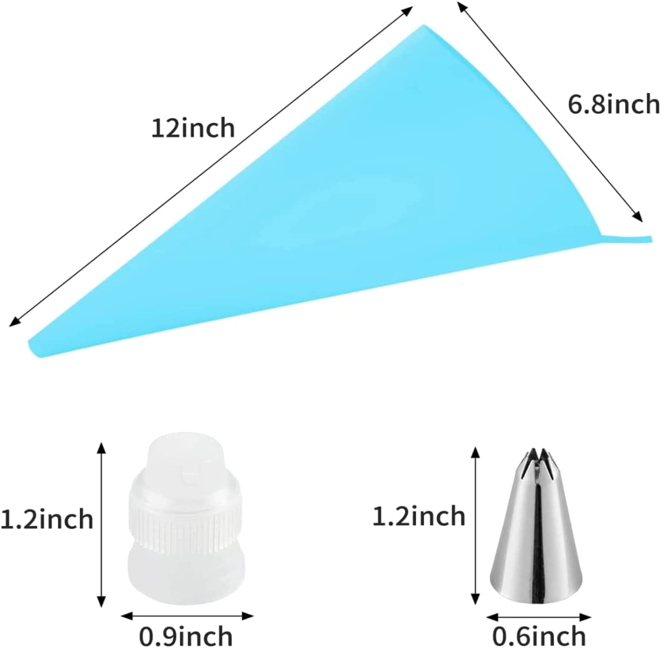 Piping Bags and Tips Set for Beginners, Cake Decorating Supplies Kit for Baking with Pastry Bags and Tips, Icing Tips, Couplers,Silicone Ties image number 4