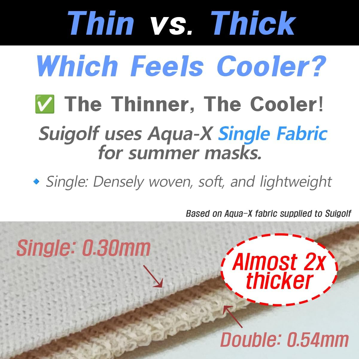 SUIGOLF KOREA (Type E) UV Sun Protection Balaclava Half Face Mask - for Golf, Hiking, Running, Cycling & Outdoor Sports image number 5