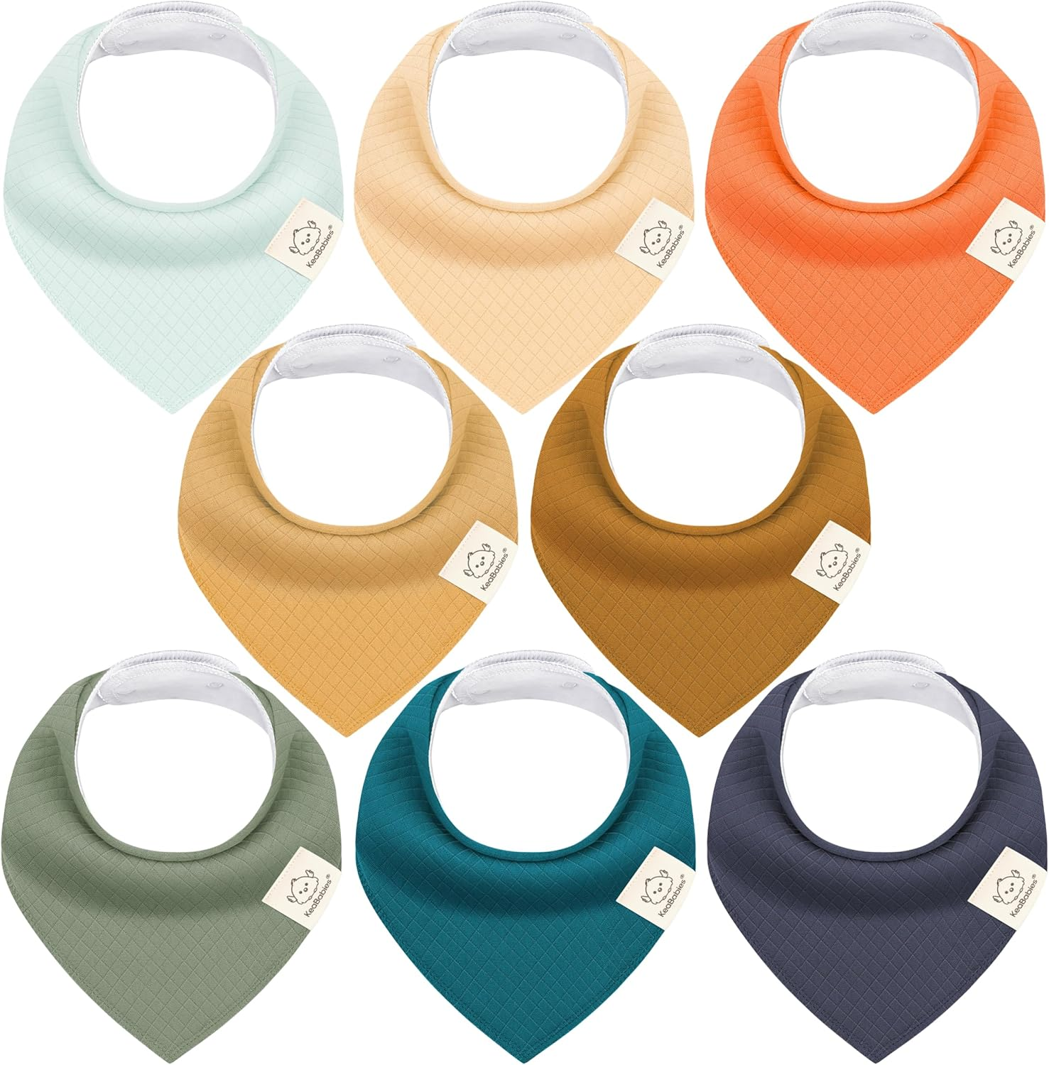 8-Pack Organic Baby Bandana Bibs for Girls - Super Absorbent Baby Dribble Bibs for Drooling and Teething Infant, 100% Cotton Extra Soft for Newborn, Infant 0-36 Months (Eclipse) - Dew image number 5