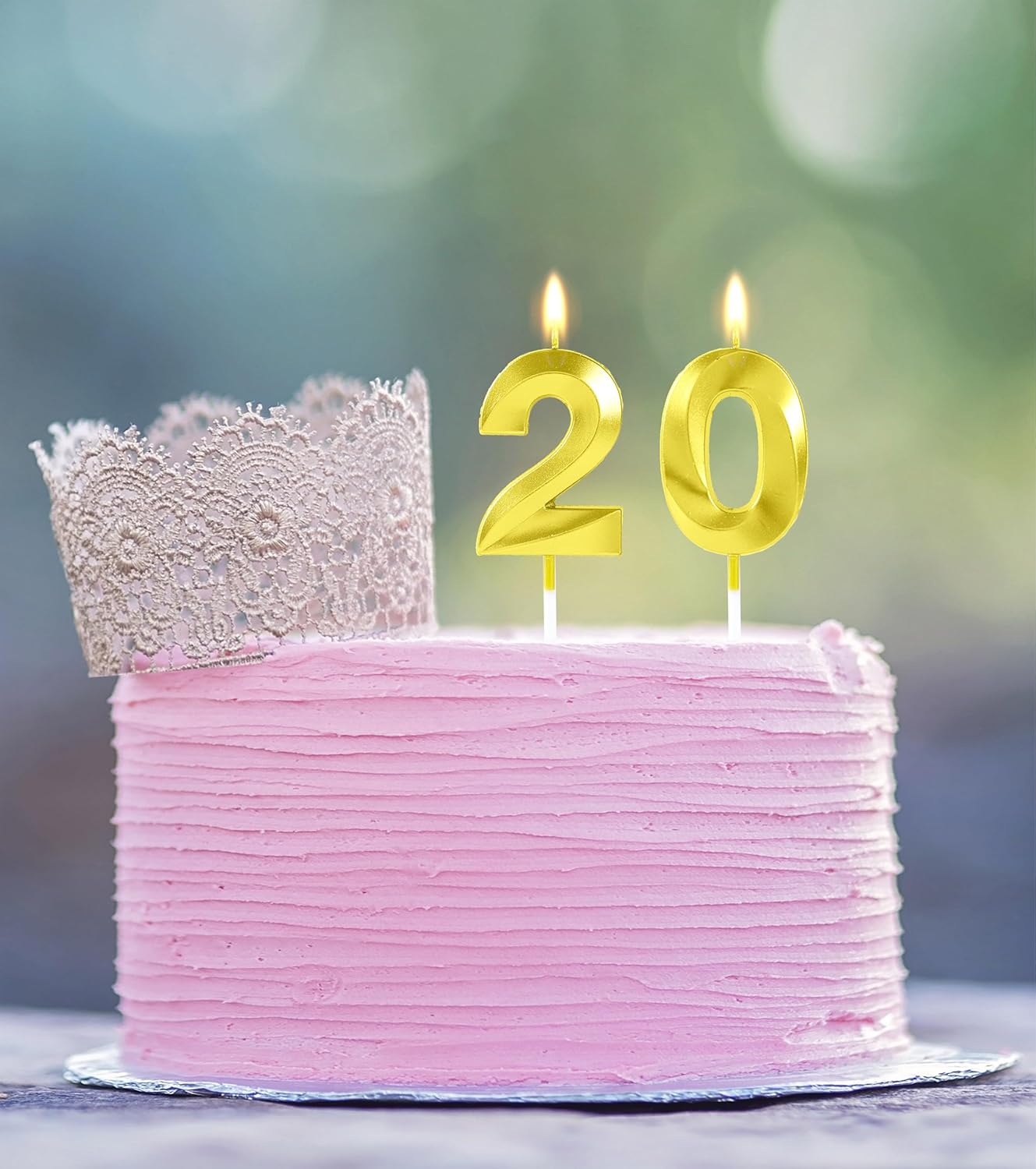 Gold Diamond Number Birthday Candles (20) image number 3