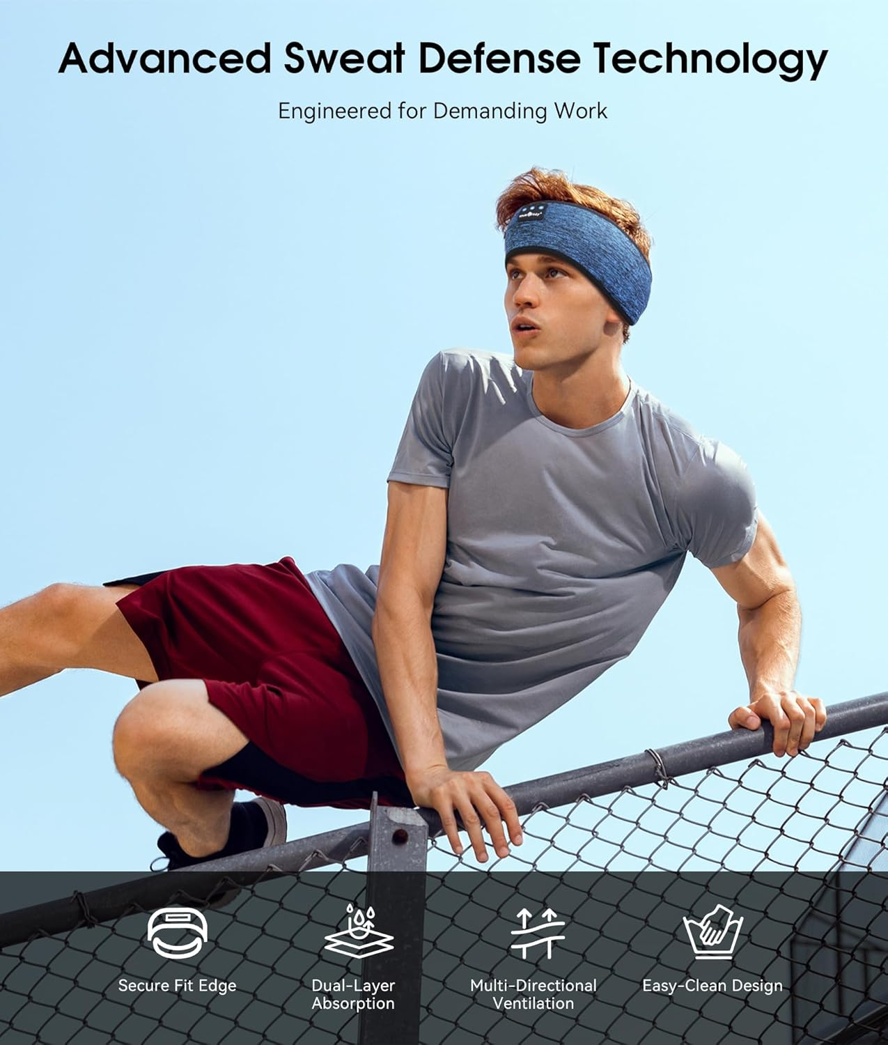 MUSICOZY Bluetooth 5.2 Headband Sports Sleep Headband Headphones, Wireless Music Sleeping Headphones Sleep Eye Mask Earbuds for Workout Running Insomnia Travel Yoga Meditation&hellip;